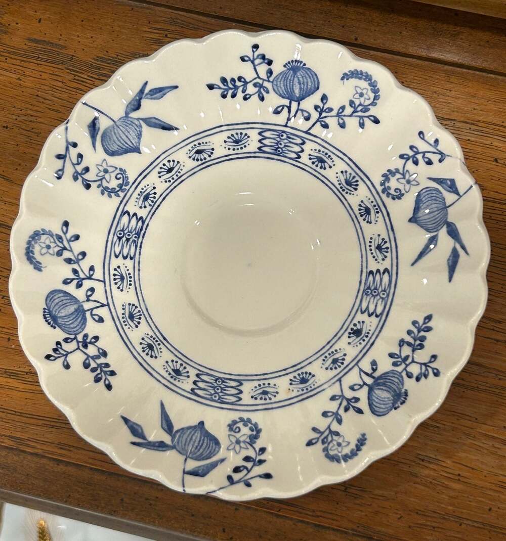 J & G Meakin England Classic White Nordic Blue Onion Saucer